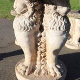 Garden set table and 6 stools, Italy early 20th century