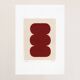 Collection de 4 peintures abstraites sur papier col.bordeaux signées Eawy
