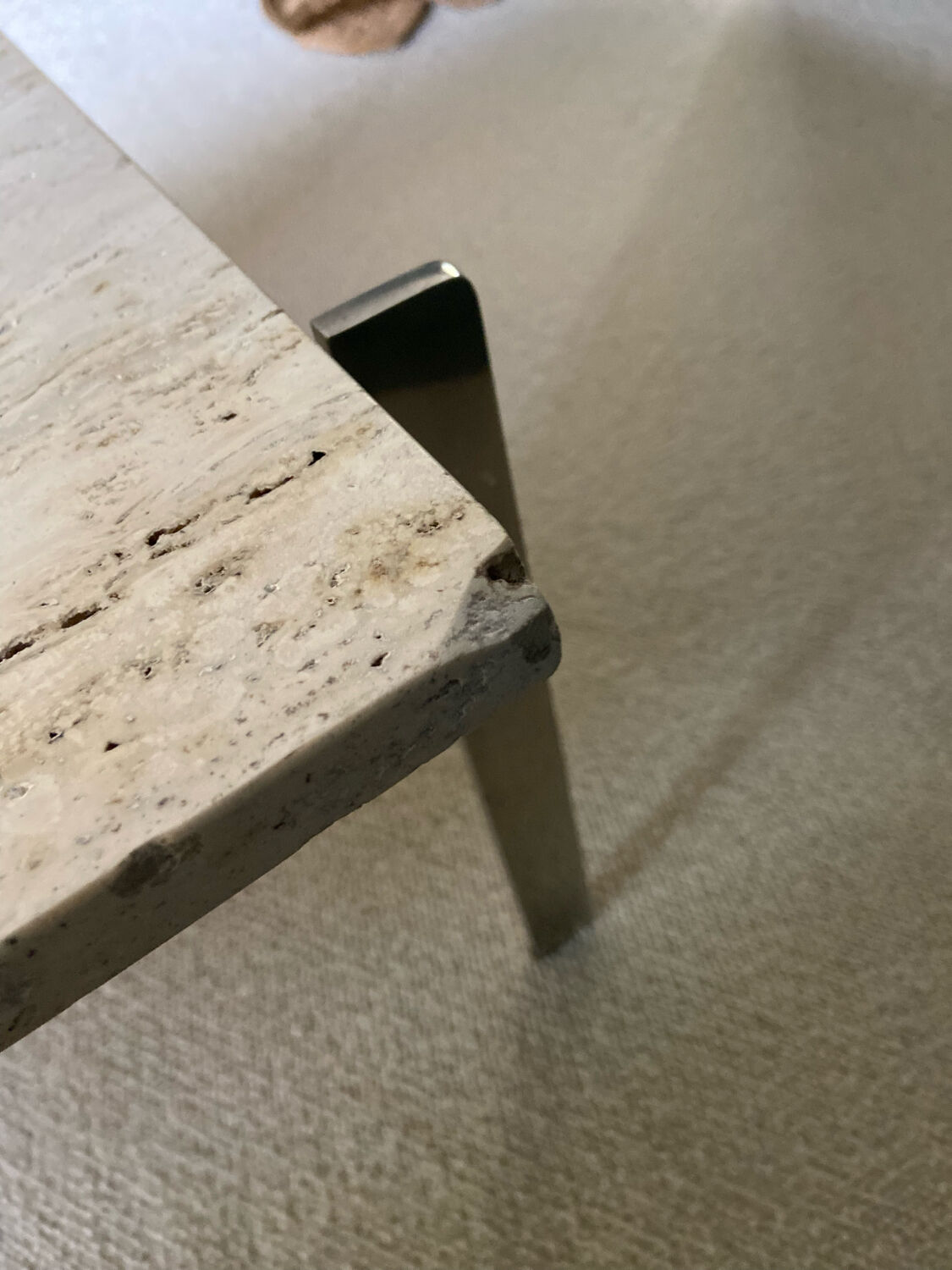 1970 rectangular travertine coffee table