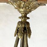 Empire bronze chandelier with 4 lights in glass tulips