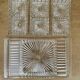 Tray and 3 vintage ramekins in worked glass