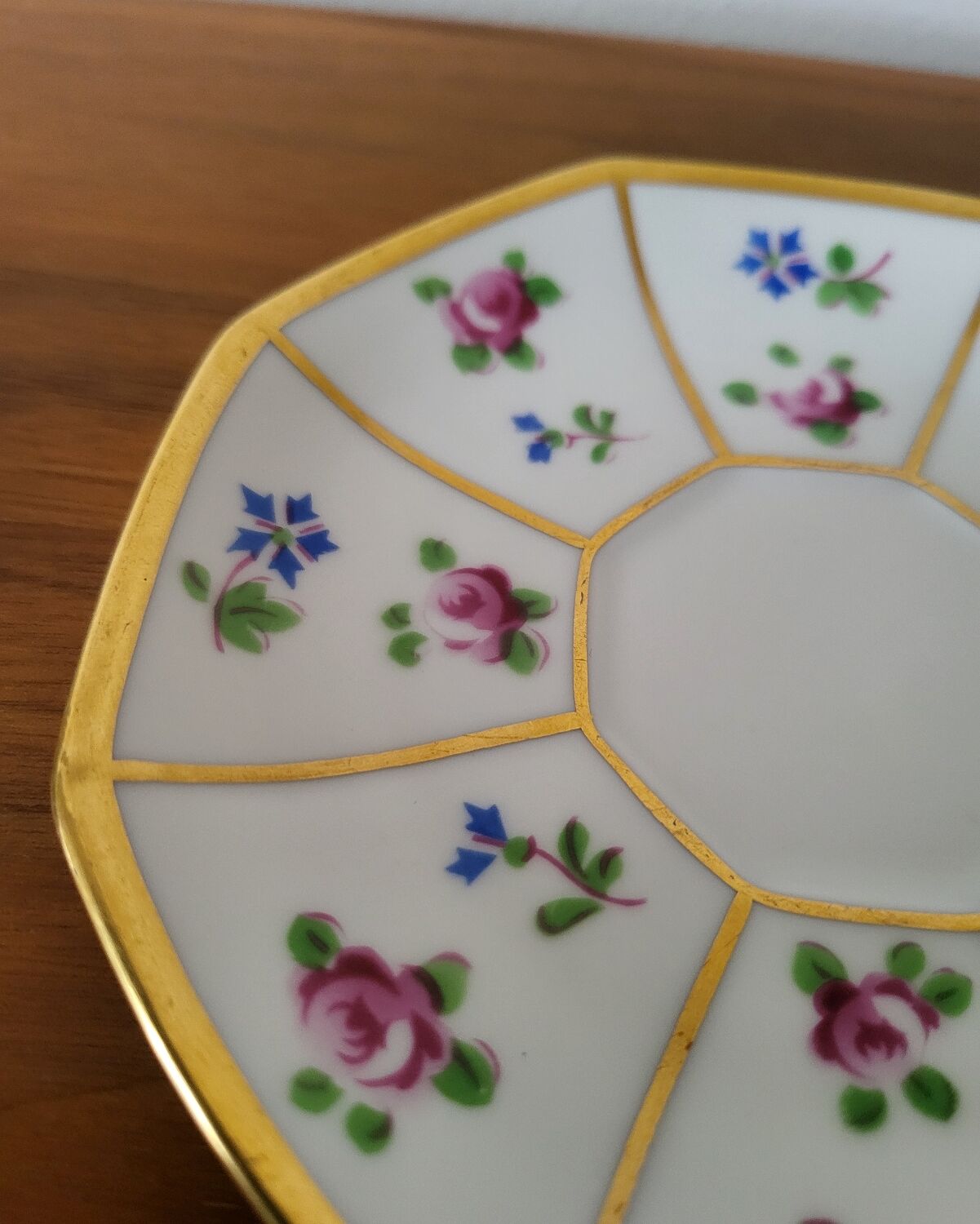 Limoges Porcelain Cup with Decor of Barbel Fish and Roses