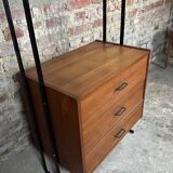 Bookcase Scandinavian modular storage unit in teak 1960