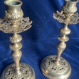 Pair of 19th century bronze candlesticks