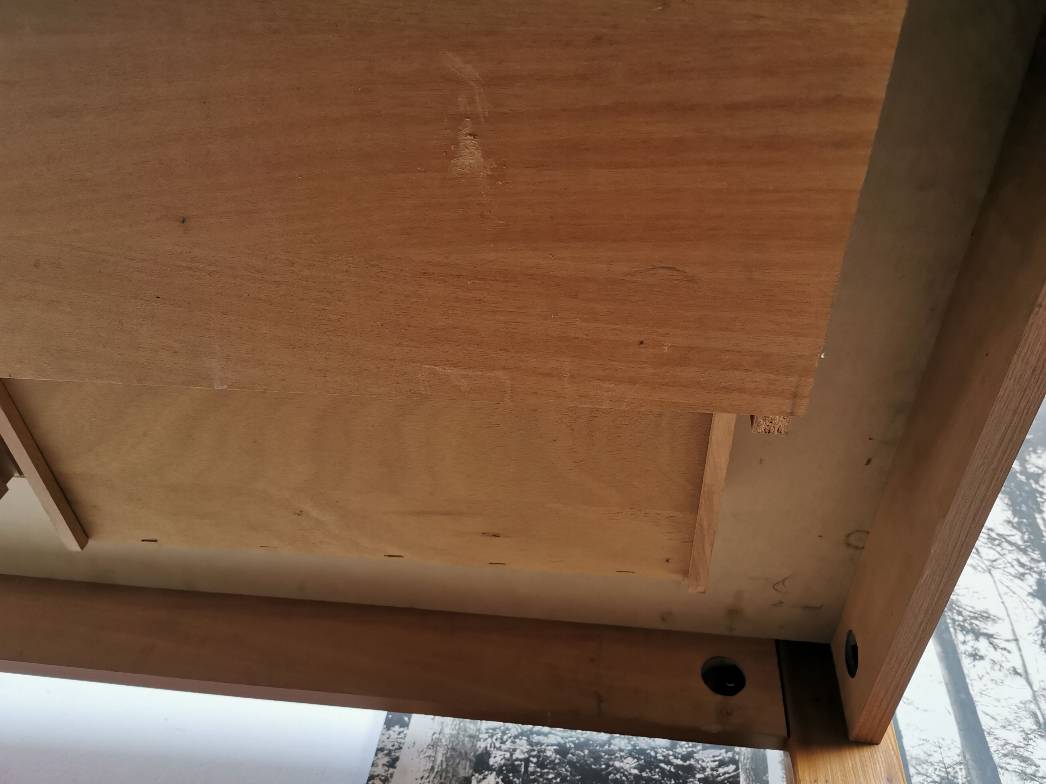 Bureau vintage 1970/1980 en bois blond, simat
