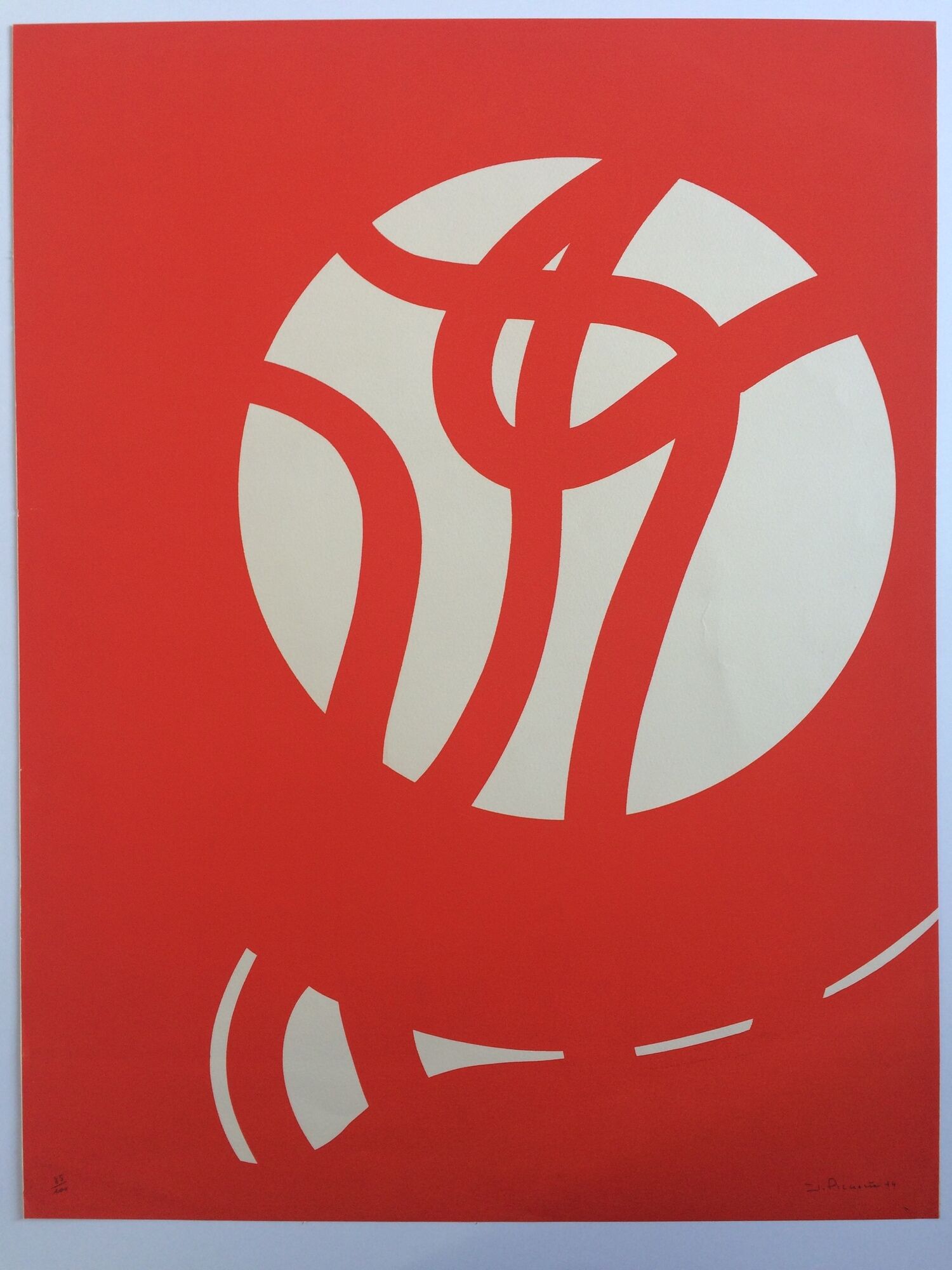 James pichette, rouge à cordes, 1974. lithographie originale sur papier arches signée et numérotée