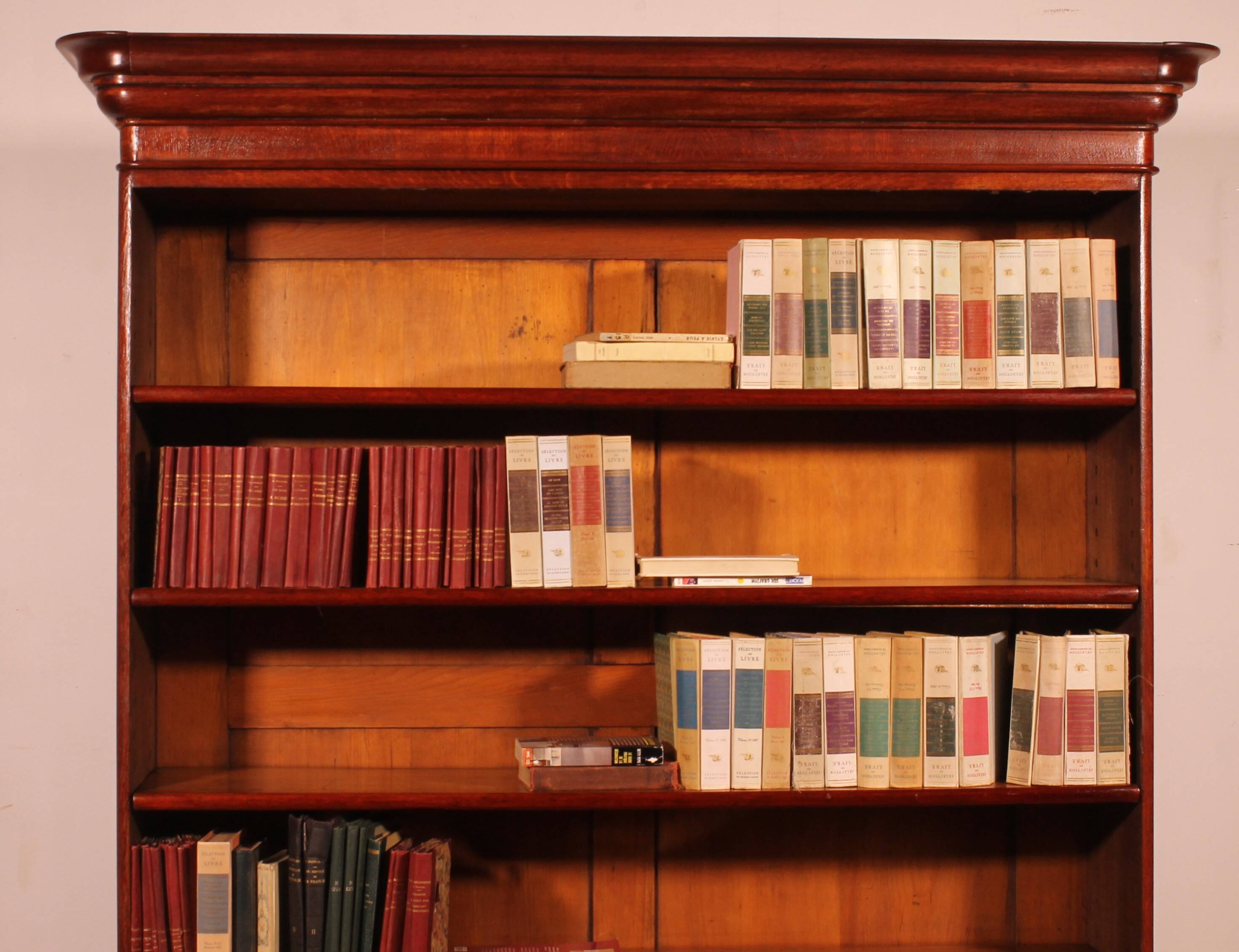 large open oak library - 19th century
