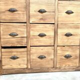 Vintage workshop furniture with 24 drawers in solid pine – 1950s