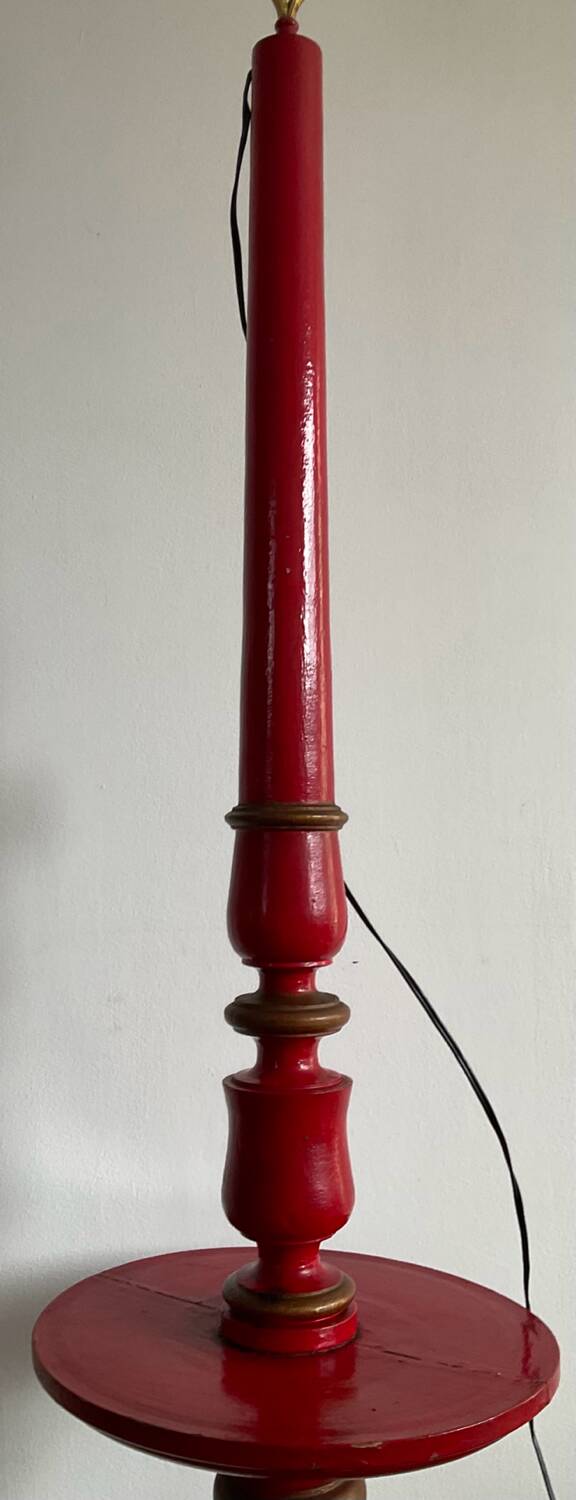 Wooden floor lamp base from the 60s