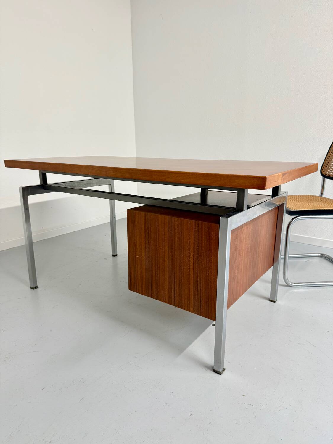 Teak and metal desk designed by George Frydman Efa 1960s vintage