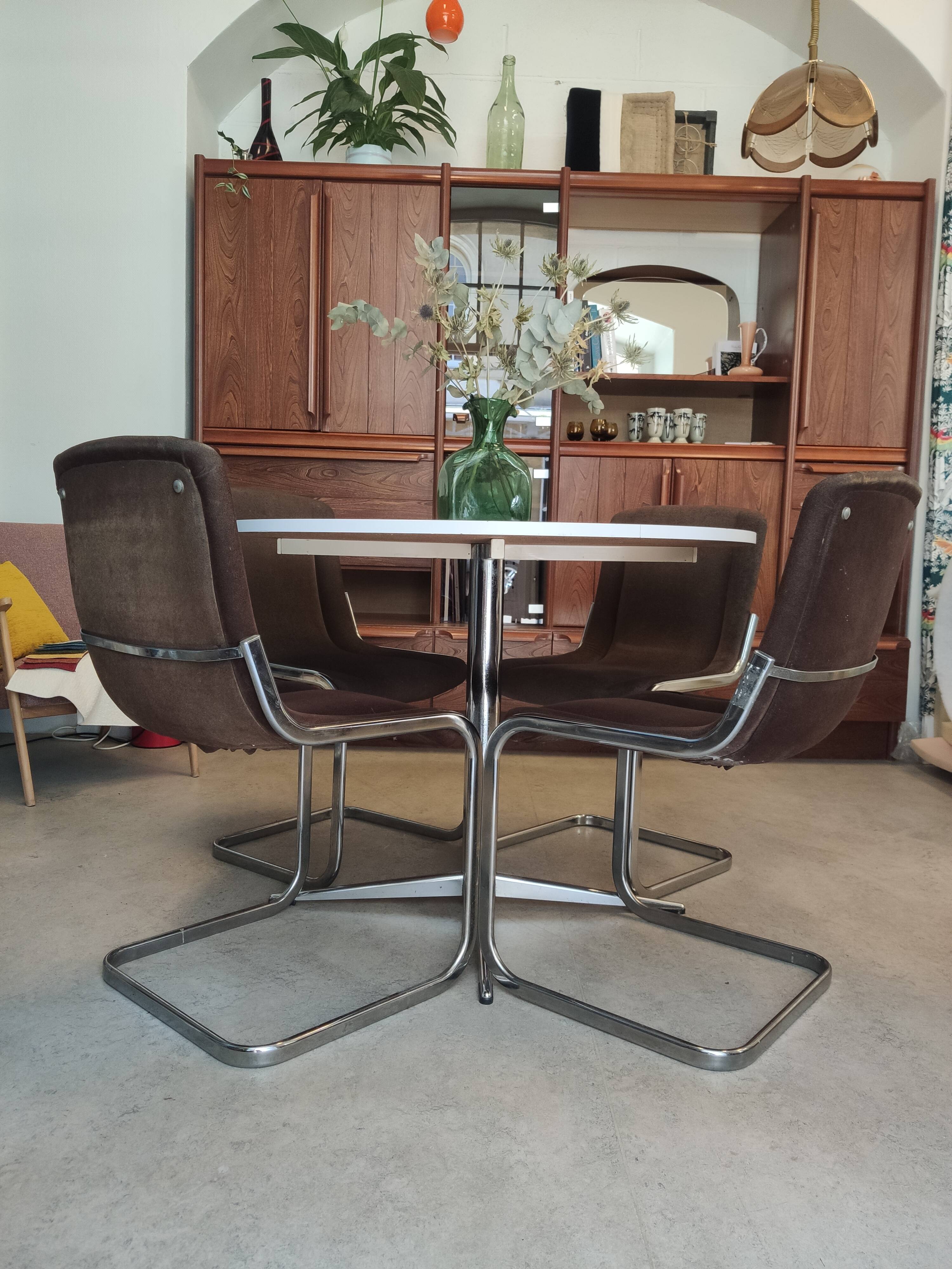 Lot of 4 Italian chairs Cidue 1970