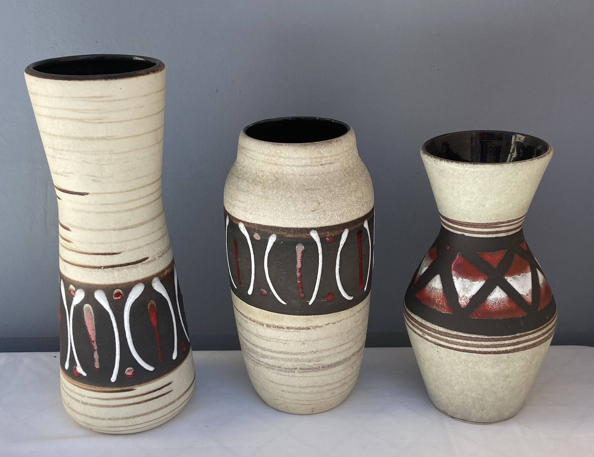 3 vases West Germany en céramique