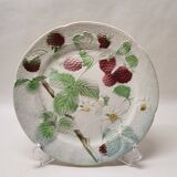 Decorative Plate Barbotine St Clément Made In France Vintage Raspberry Pattern