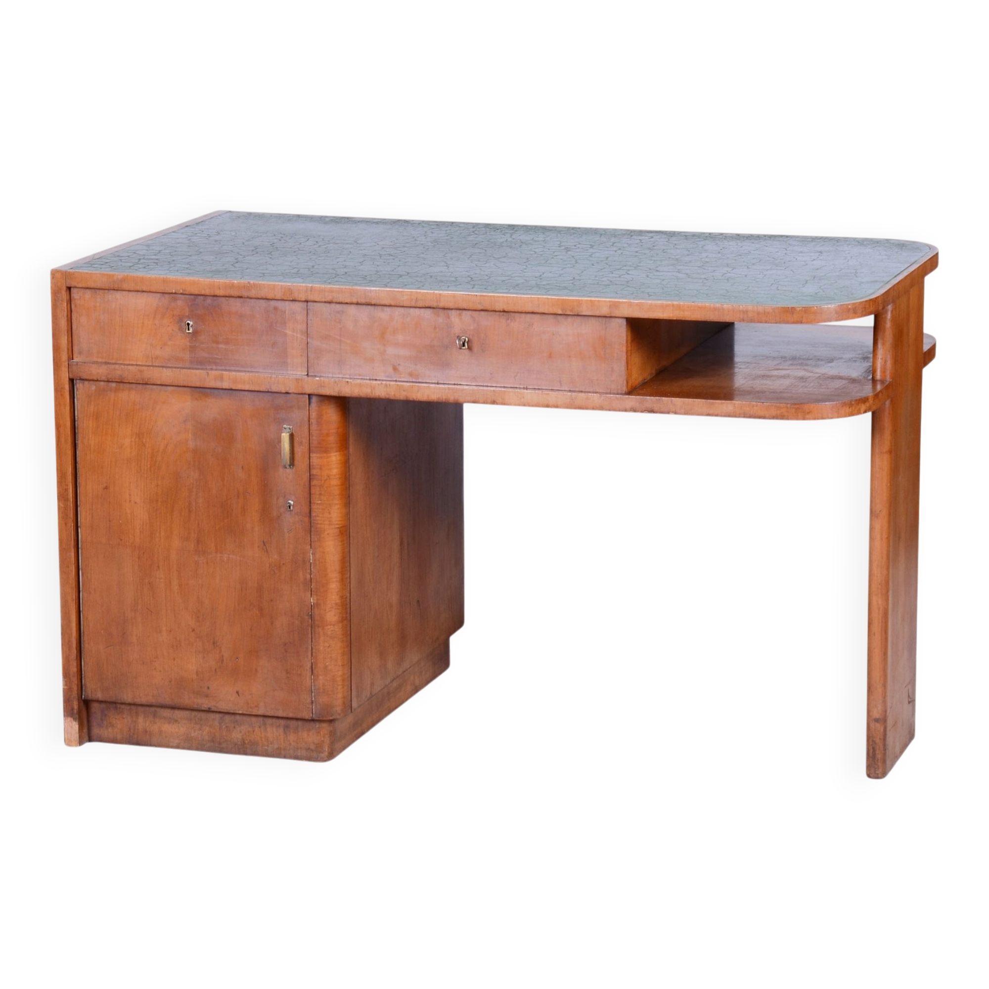 Czech Art Deco Cherry Writing Desk attributed to J. Halabala for Up Zavody, 1930s