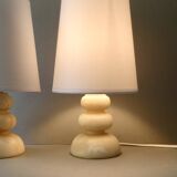 Paire de lampes en albâtre, années 70-80