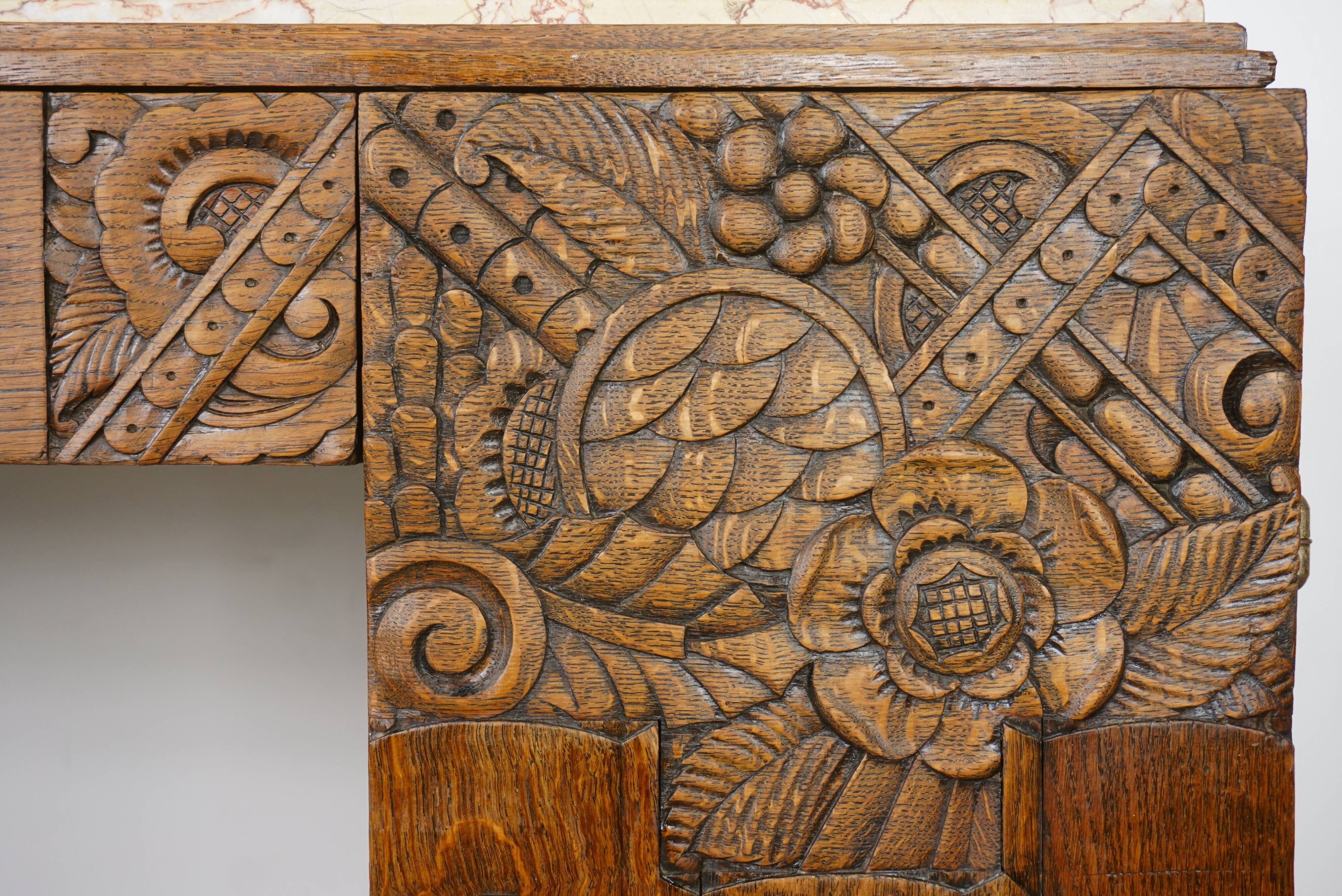 Desk Art Deco shelf marble