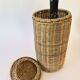 Tall box with woven straws