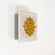 Architectural 1970s wall lamps in hammered glass and cement (2 available)