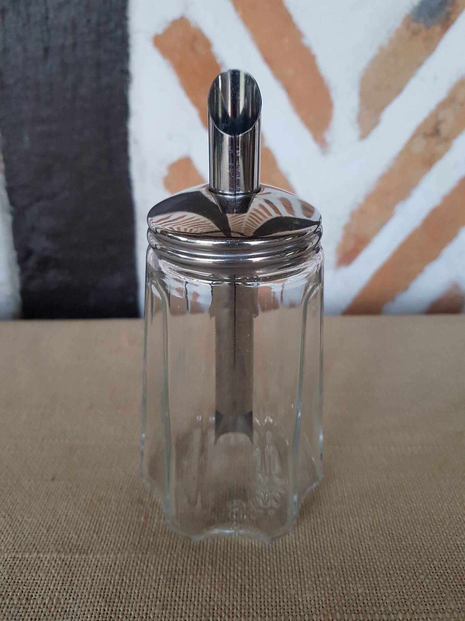 Sucrier vintage verre avec bec verseur