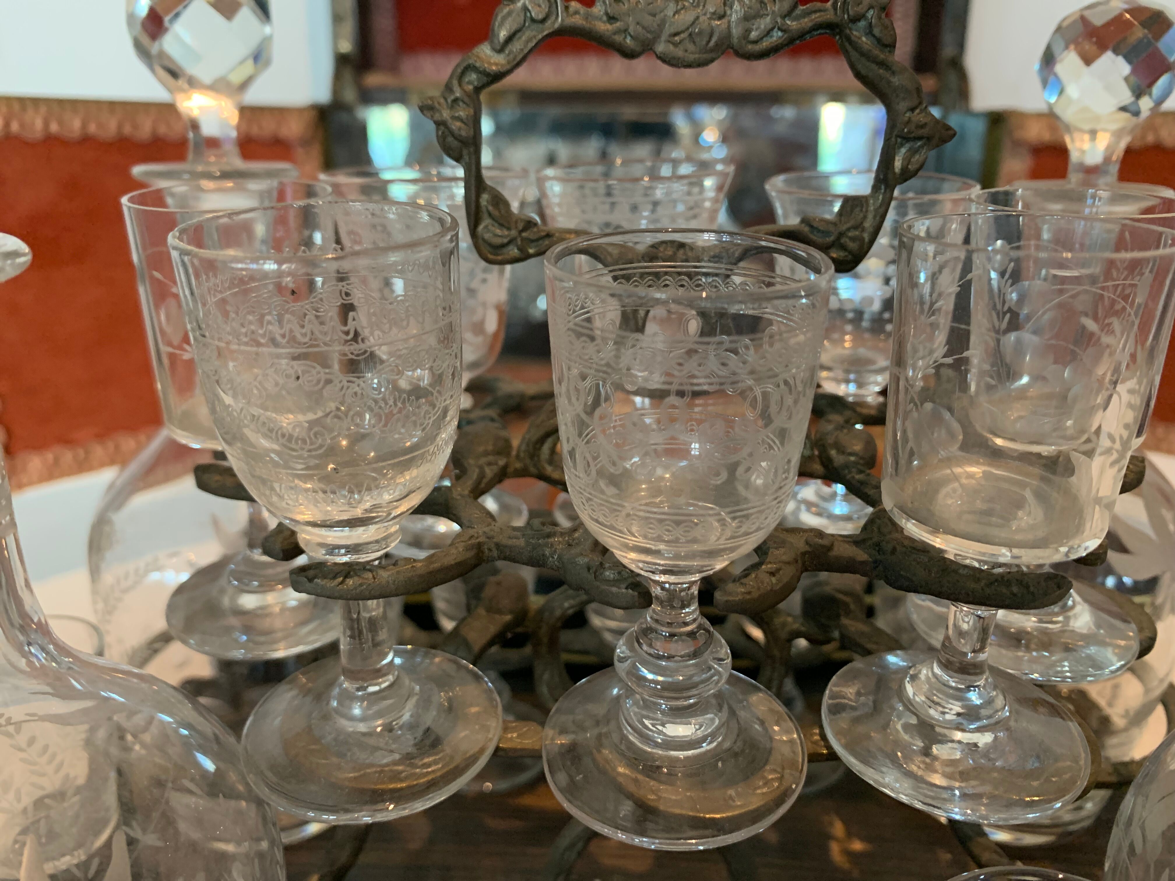 Cellar A Liqueur Complete Boulle Box Napoleon III Box Marquetry XIX Century