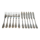Set of 12 fish cutlery Christofle model Vendome