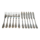 Set de 12 couverts à poissons Christofle modèle Vendome Coquille