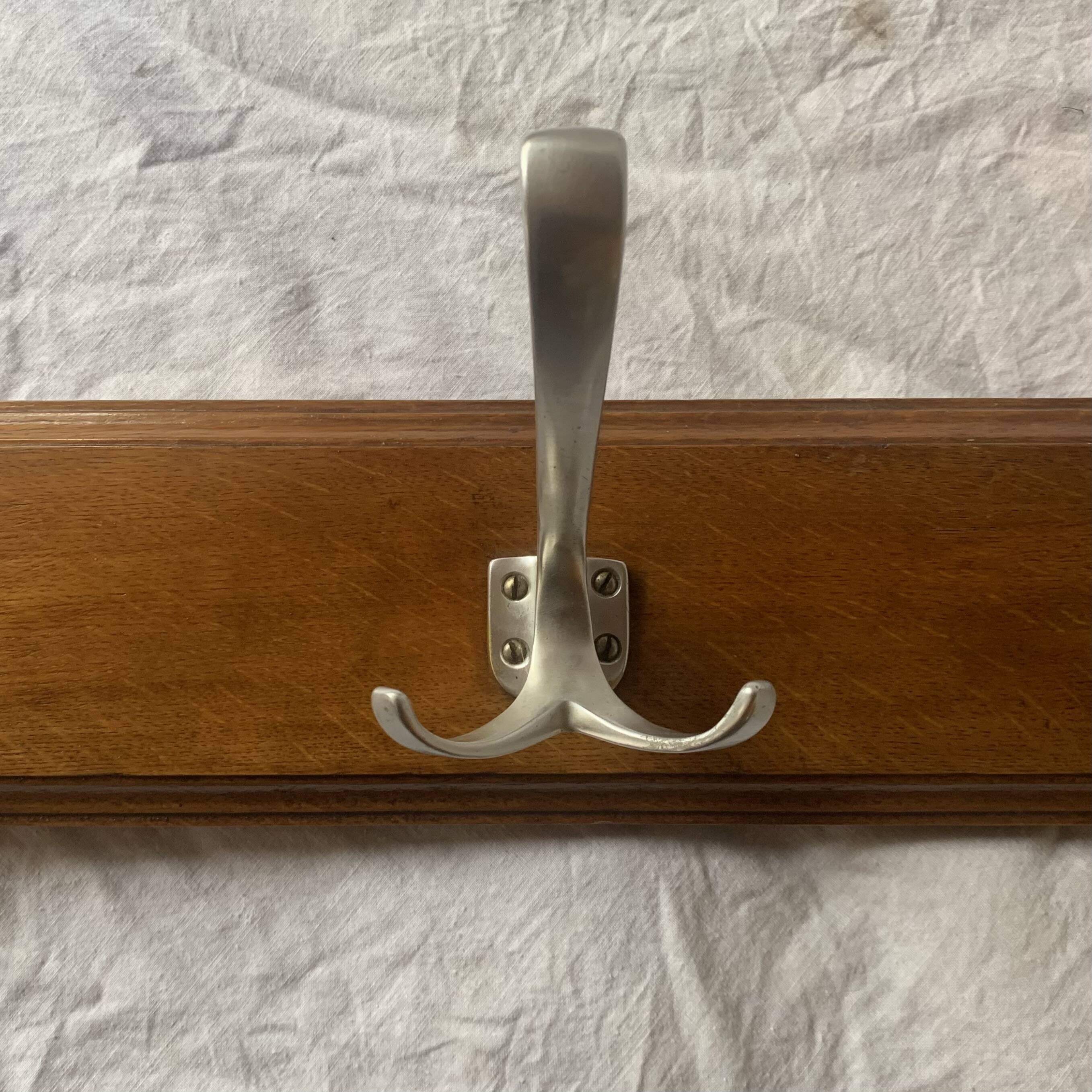 Vintage wooden wall coat rack - 3 hooks