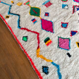 Moroccan Berber carpet azilal multicolored and fluorescent