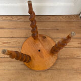 Vintage tripod stool with turned feet