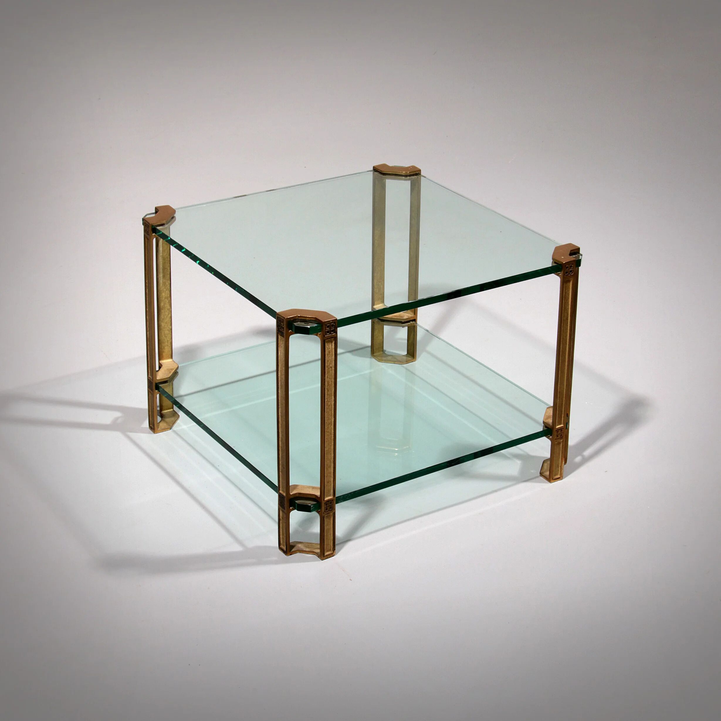 Peter Ghyczy T24 coffee table double glass 70s design 60x60