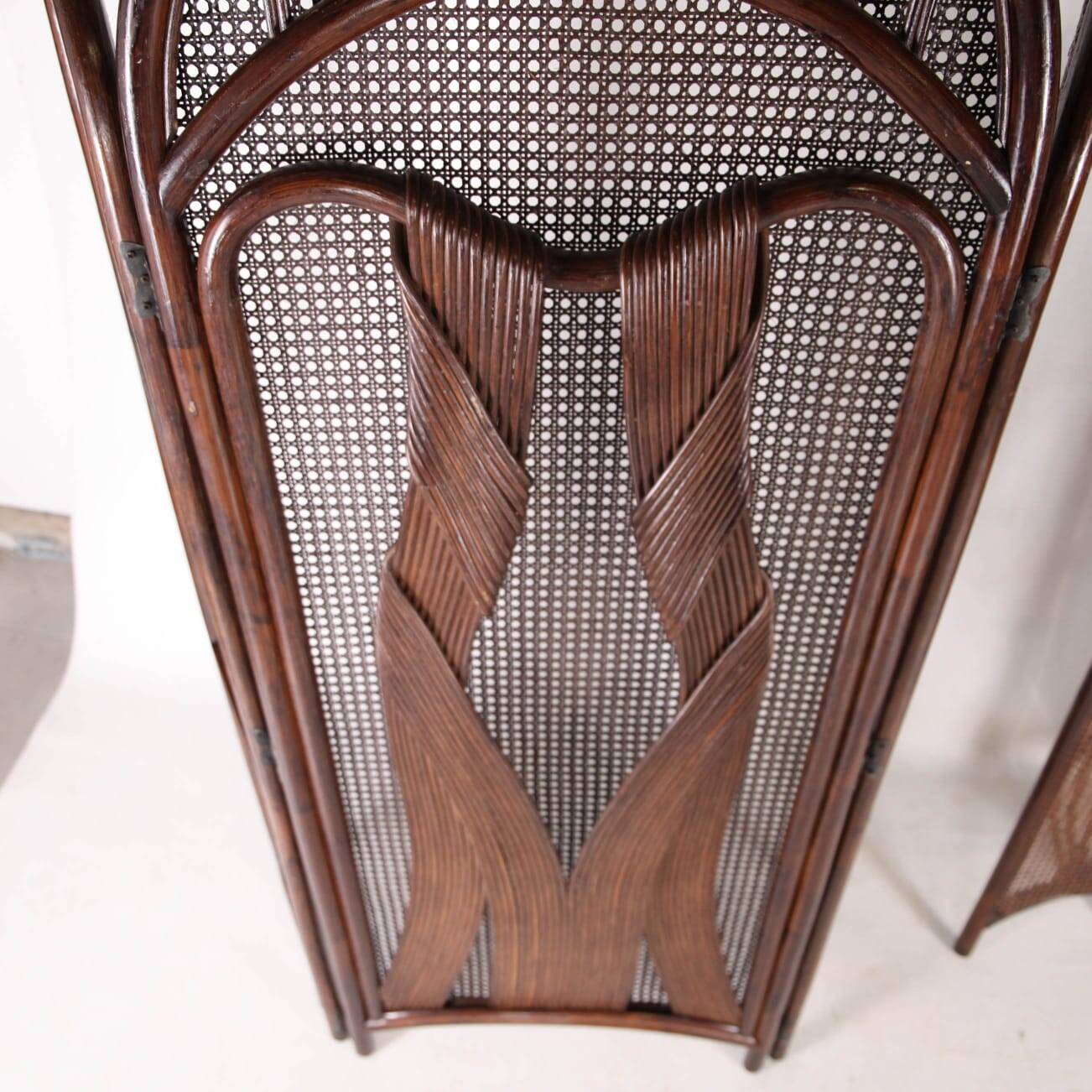 Pair of rattan screens