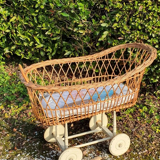 Wicker rattan bassinet