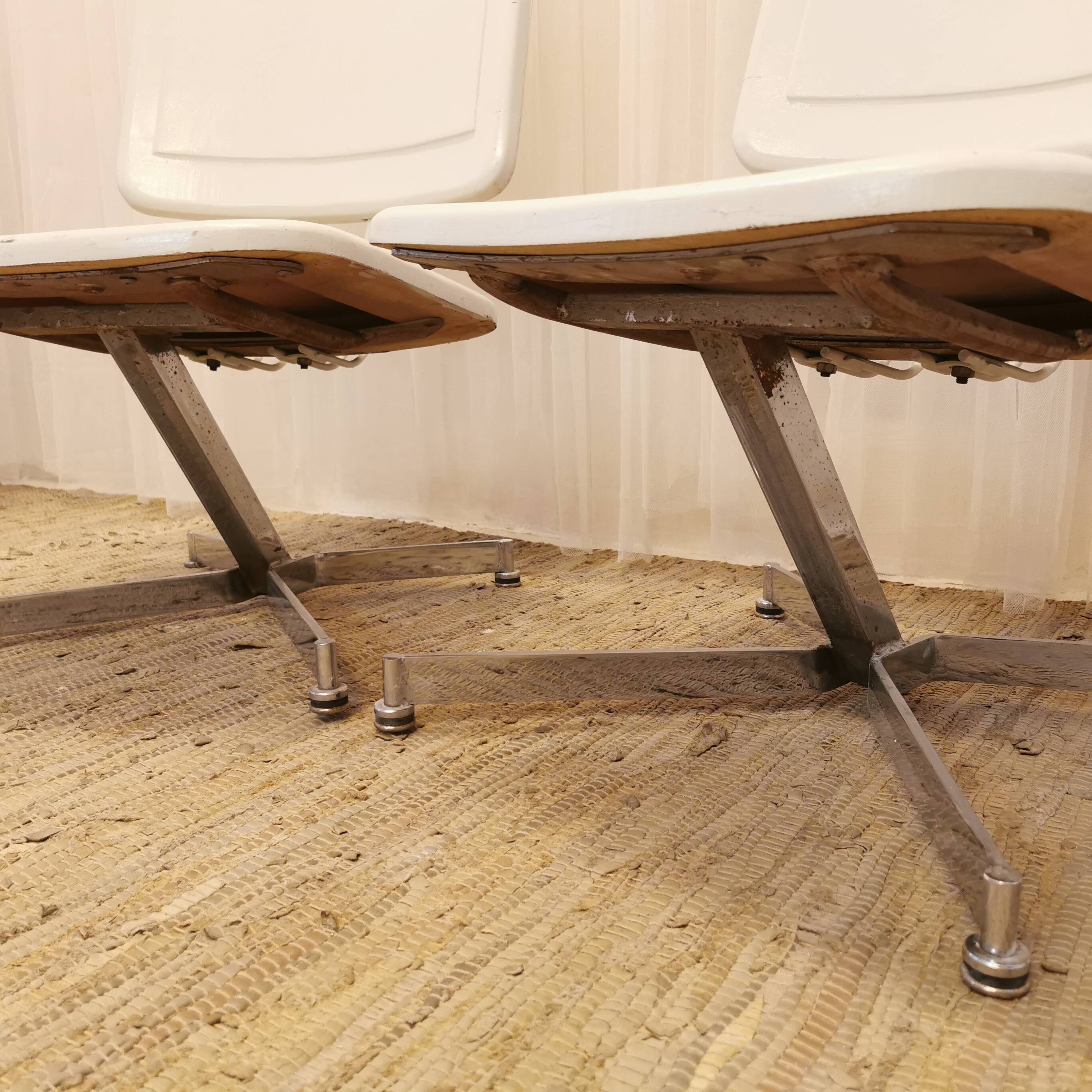 Pair of low armchairs