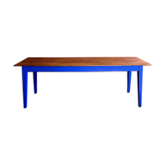 Small blue wooden table