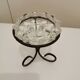 Metal base glass candle holder