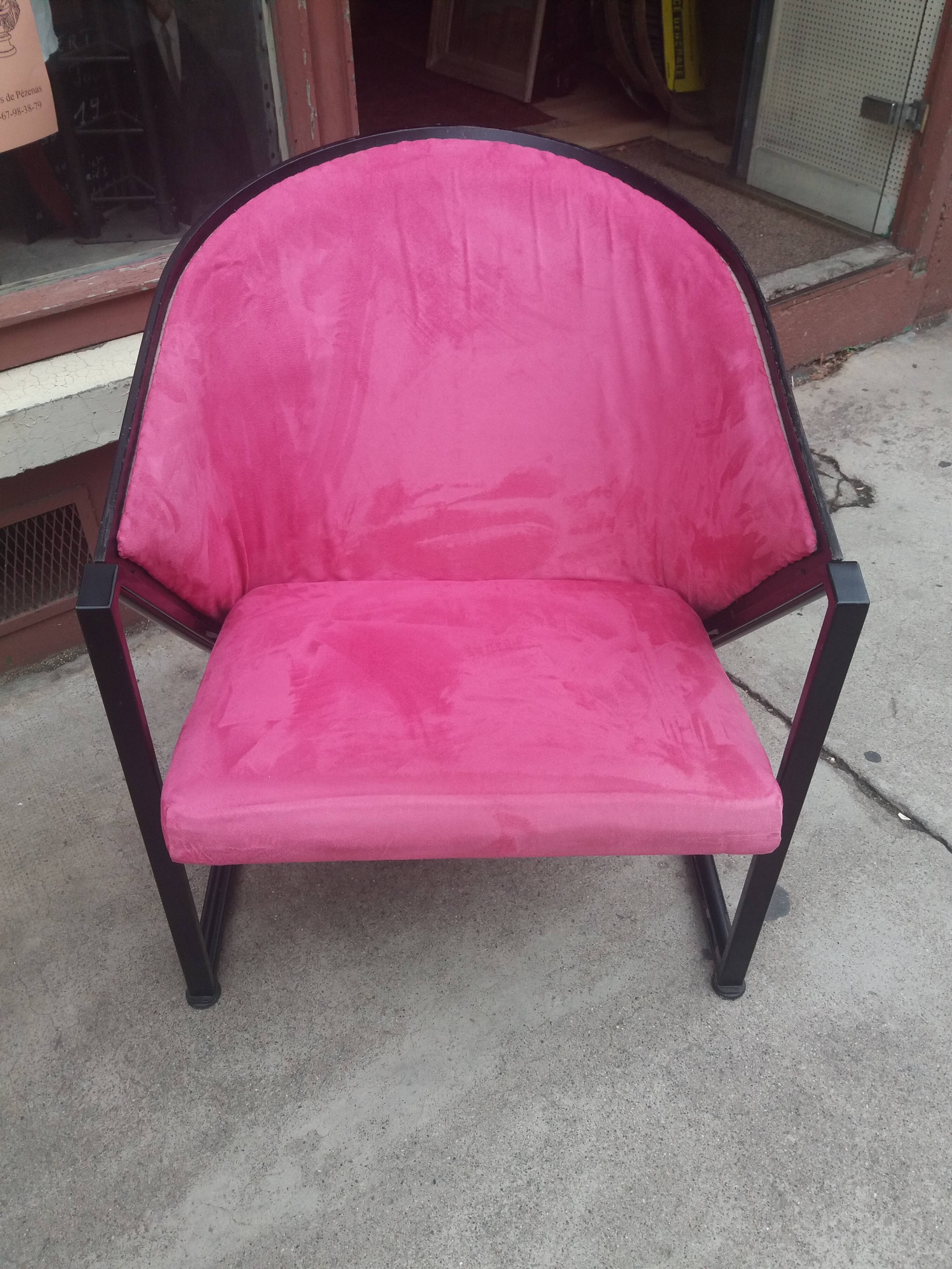 Fauteuil en acier et coque bois post formée vers 1980