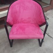 Armchair made of steel and post-formed wooden shell, circa 1980