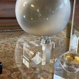 Briquet de table en lucite transparent de l'ère spatiale, Italie des années 1970