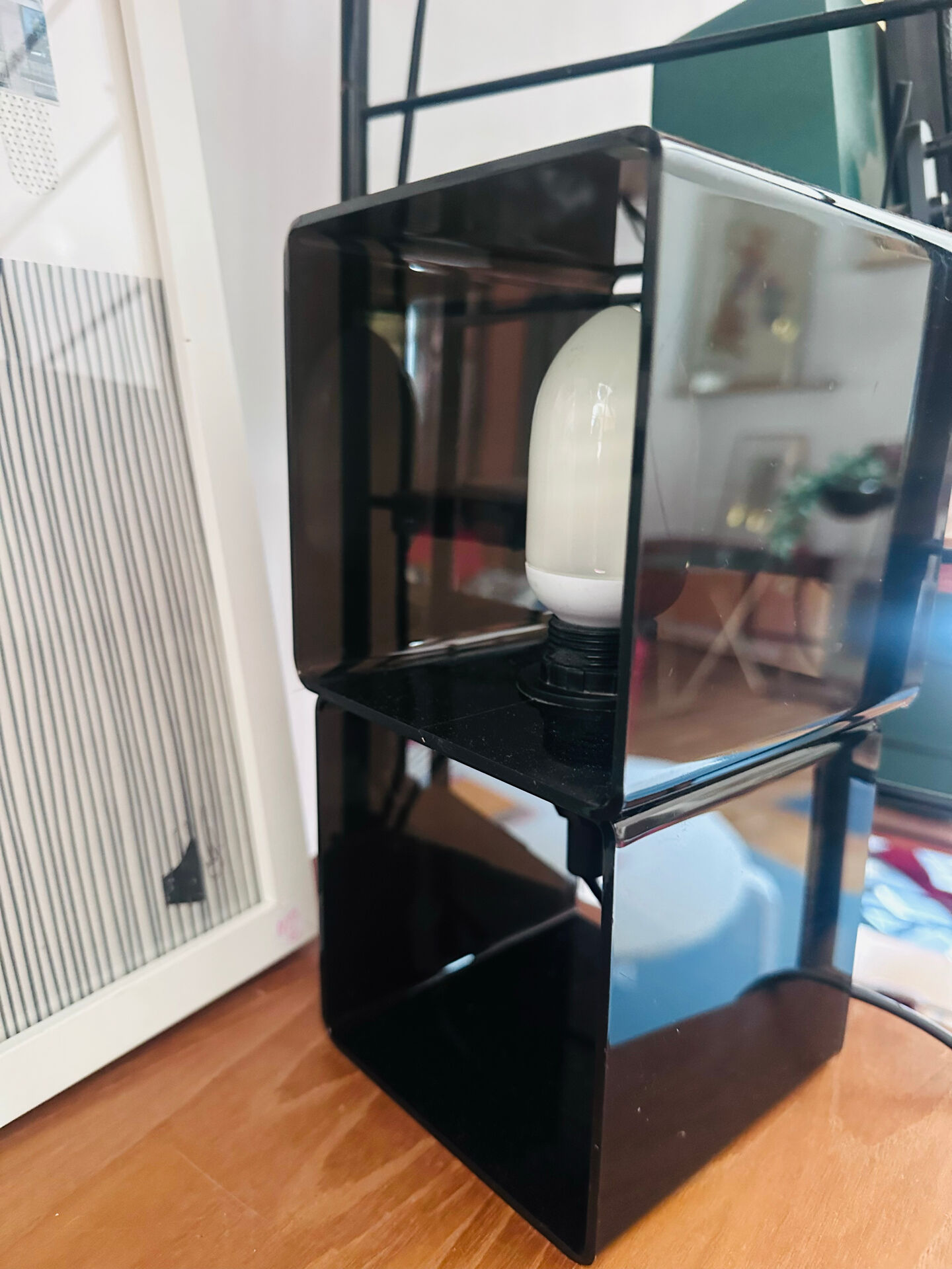 Vintage smoked plexiglass lamp