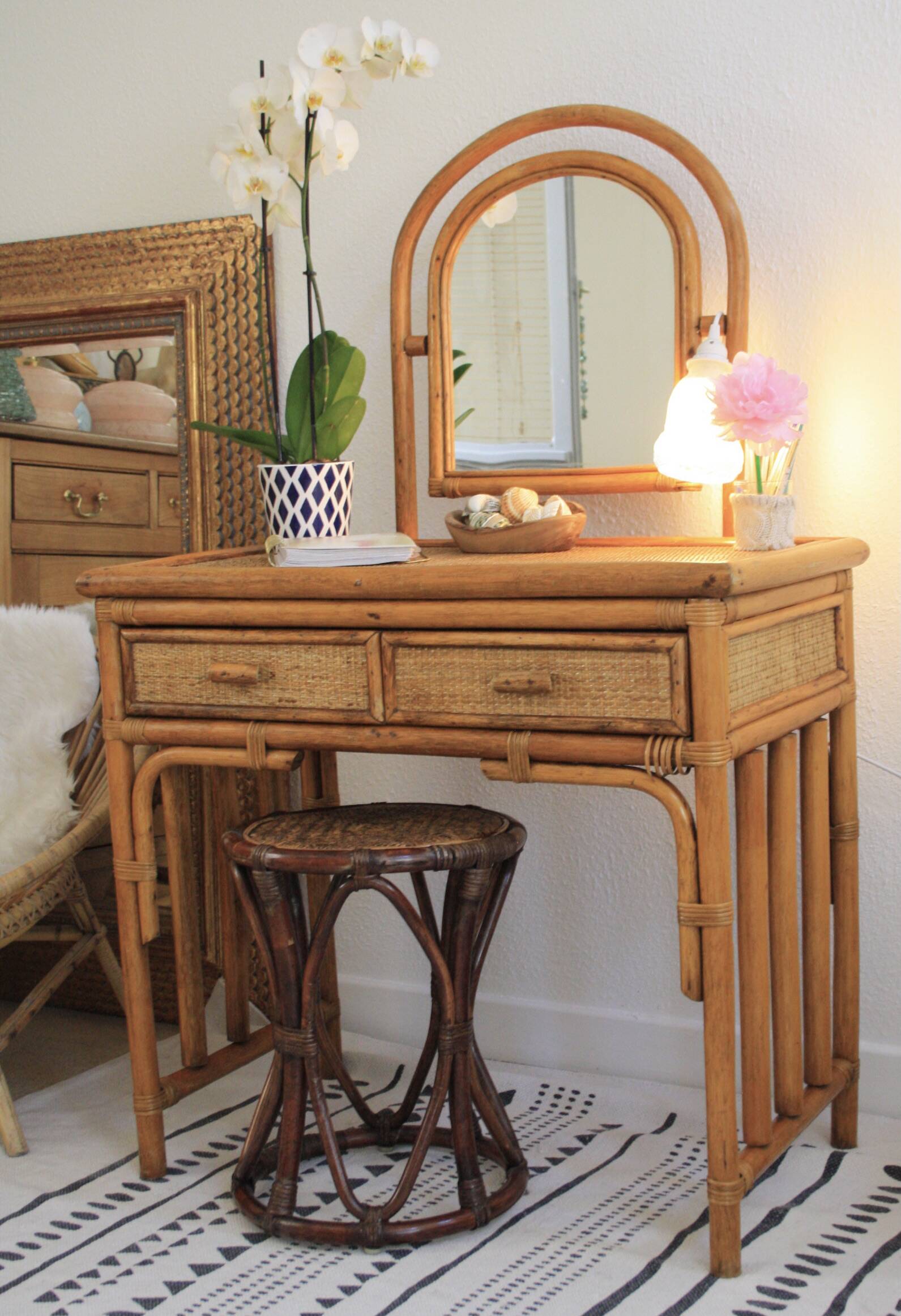 Dressing table or rattan desk