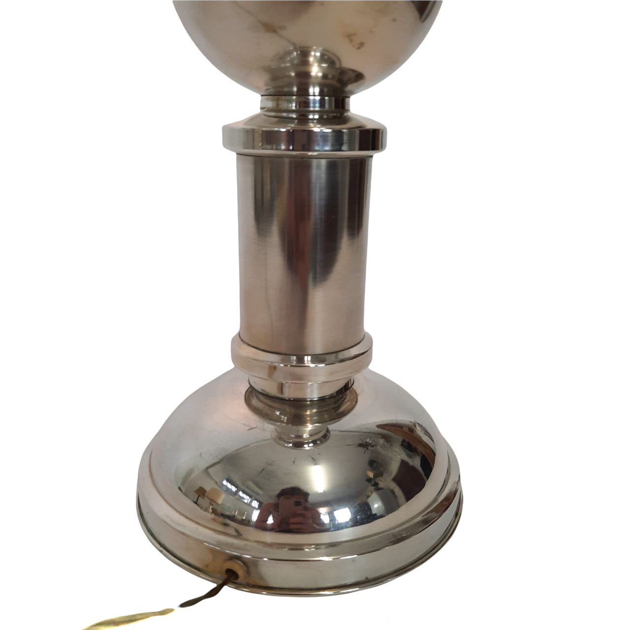 Three vintage bedside lamps in silver