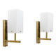 Pair of Mid-century Modern Style Italian Murano Glass and Brass Sconces
