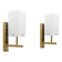Pair of Mid-century Modern Style Italian Murano Glass and Brass Sconces