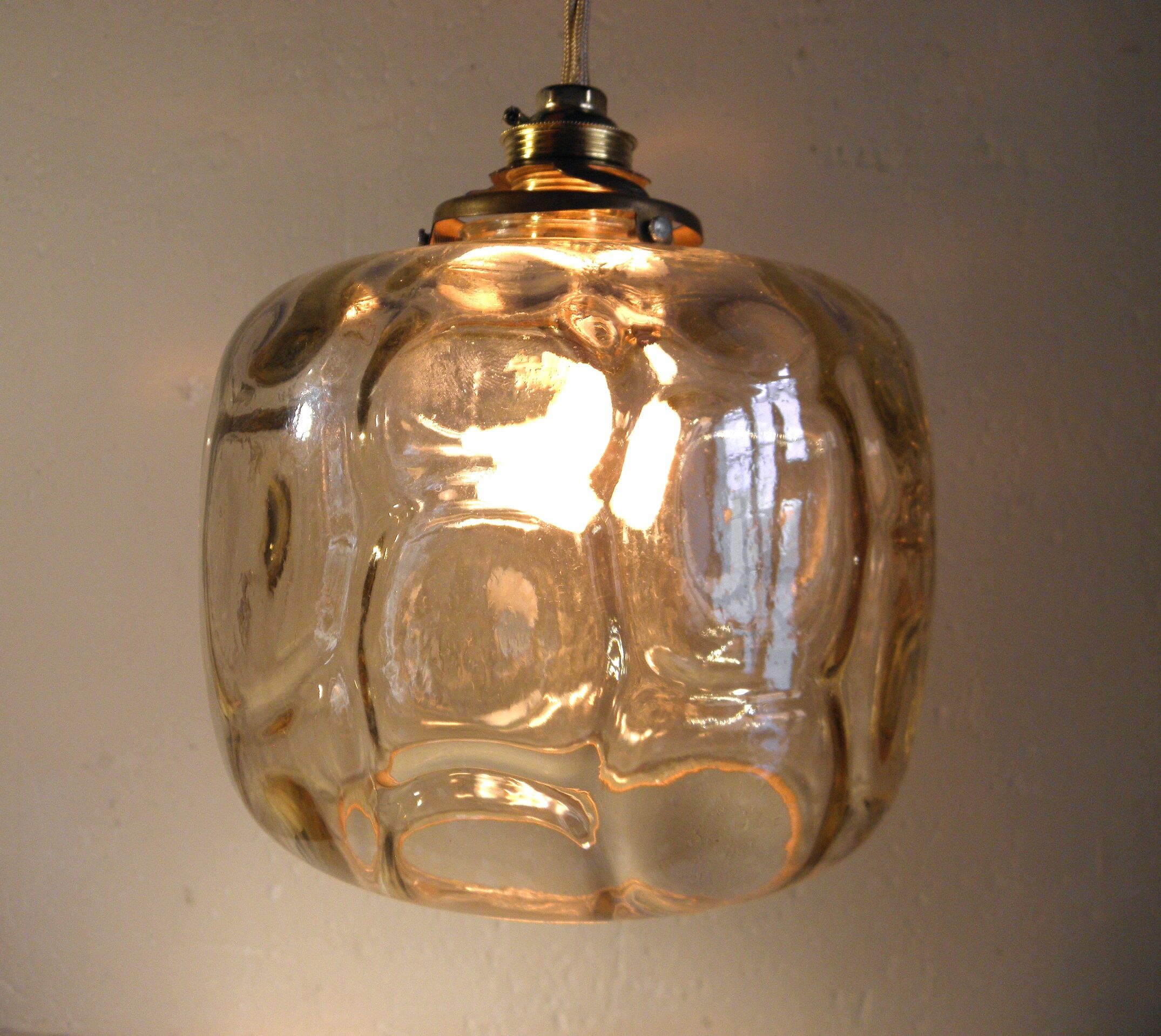 60s glass pendant light