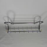 Vintage chrome wall coat rack, 1950s