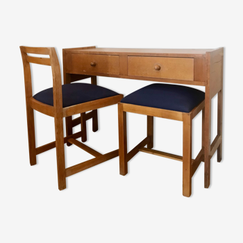 Bureau, chaise et tabouret vintage