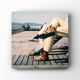 ⸻  Vintage Color Photograph from 1973 – Shoes on Wooden Deck