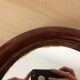 Miroir pomme en rotin vintage 33x34cm