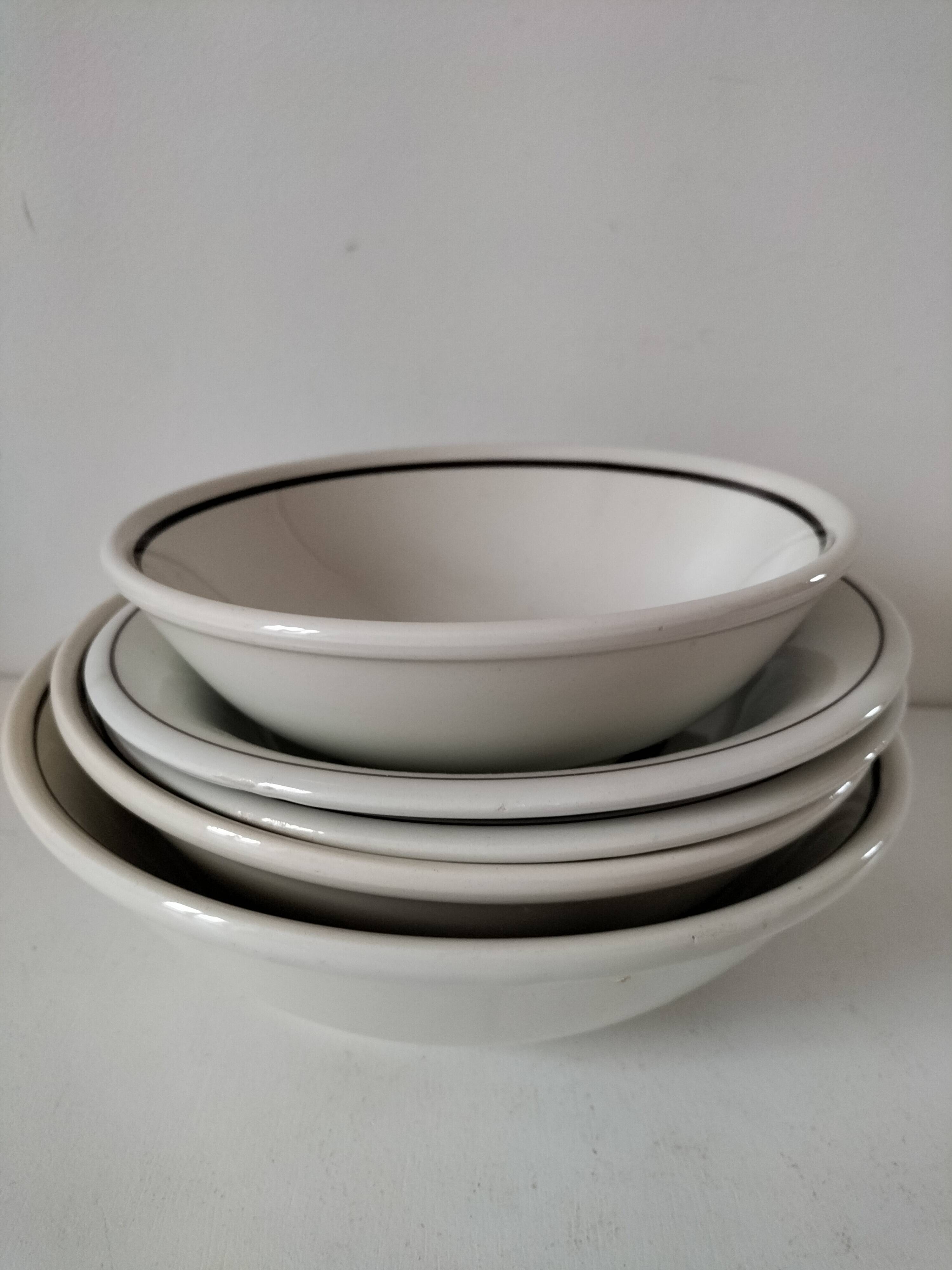 Set of 5 Italian ceramic dishes with country decor