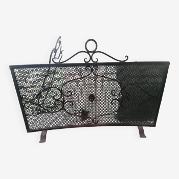 Wrought iron firewall with lion's head